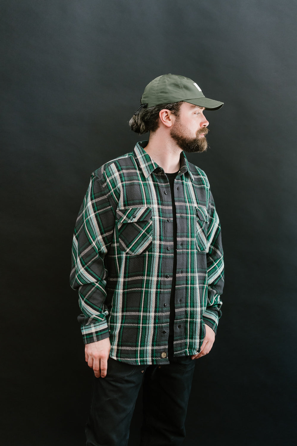 Bryson Check Flannel - Black, Green, White, Turquoise