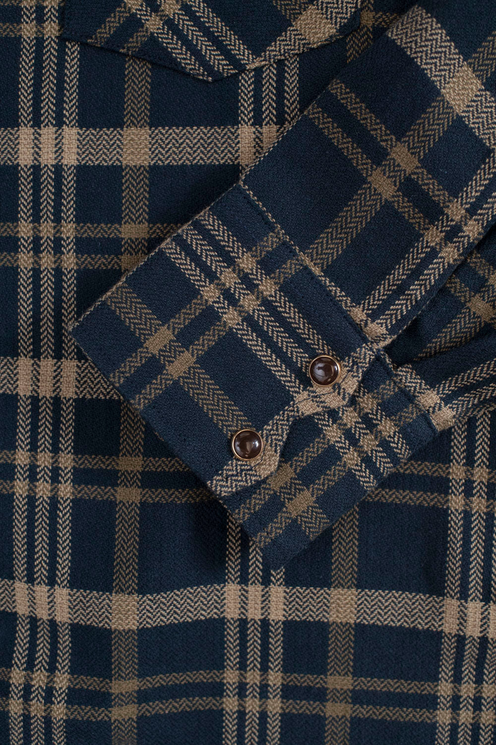 Dollard Herringbone Check - Navy, Beige