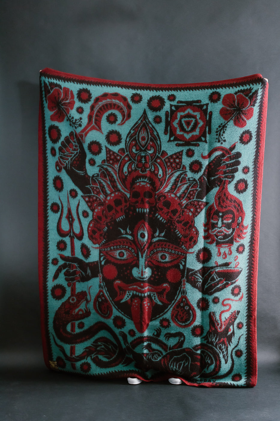 Kali Blanket - Turquoise, Red, Black