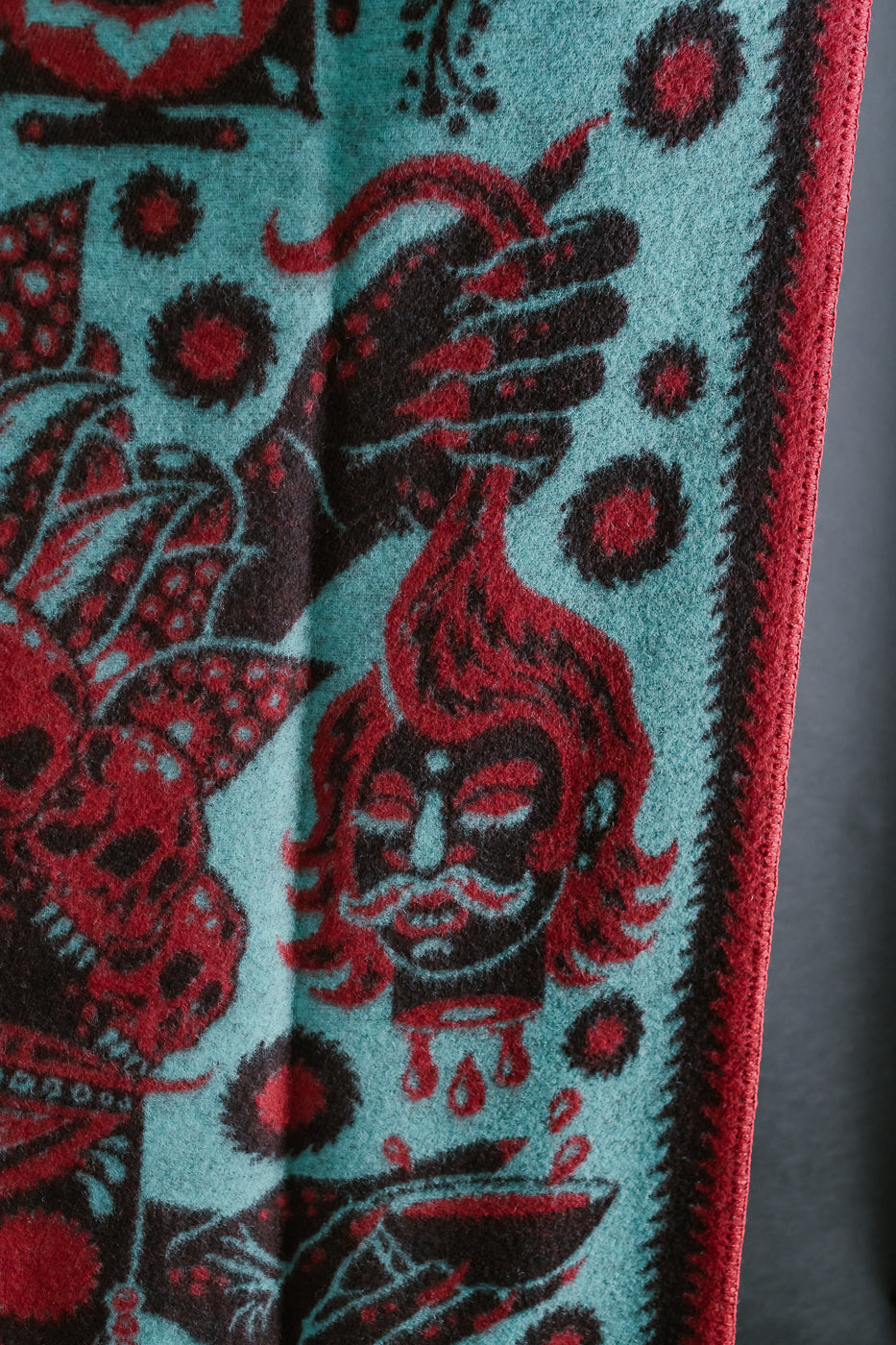 Kali Blanket - Turquoise, Red, Black