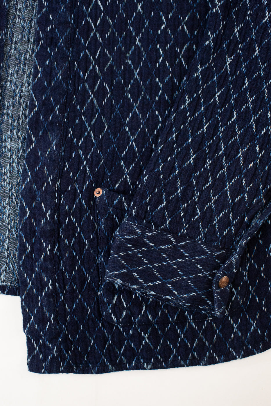 Slowhand Kasuri Sashiko Kimono Shirt - Indigo