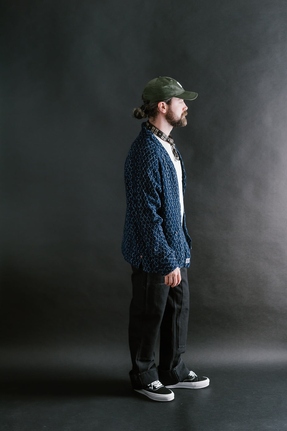 Slowhand Kasuri Sashiko Kimono Shirt - Indigo