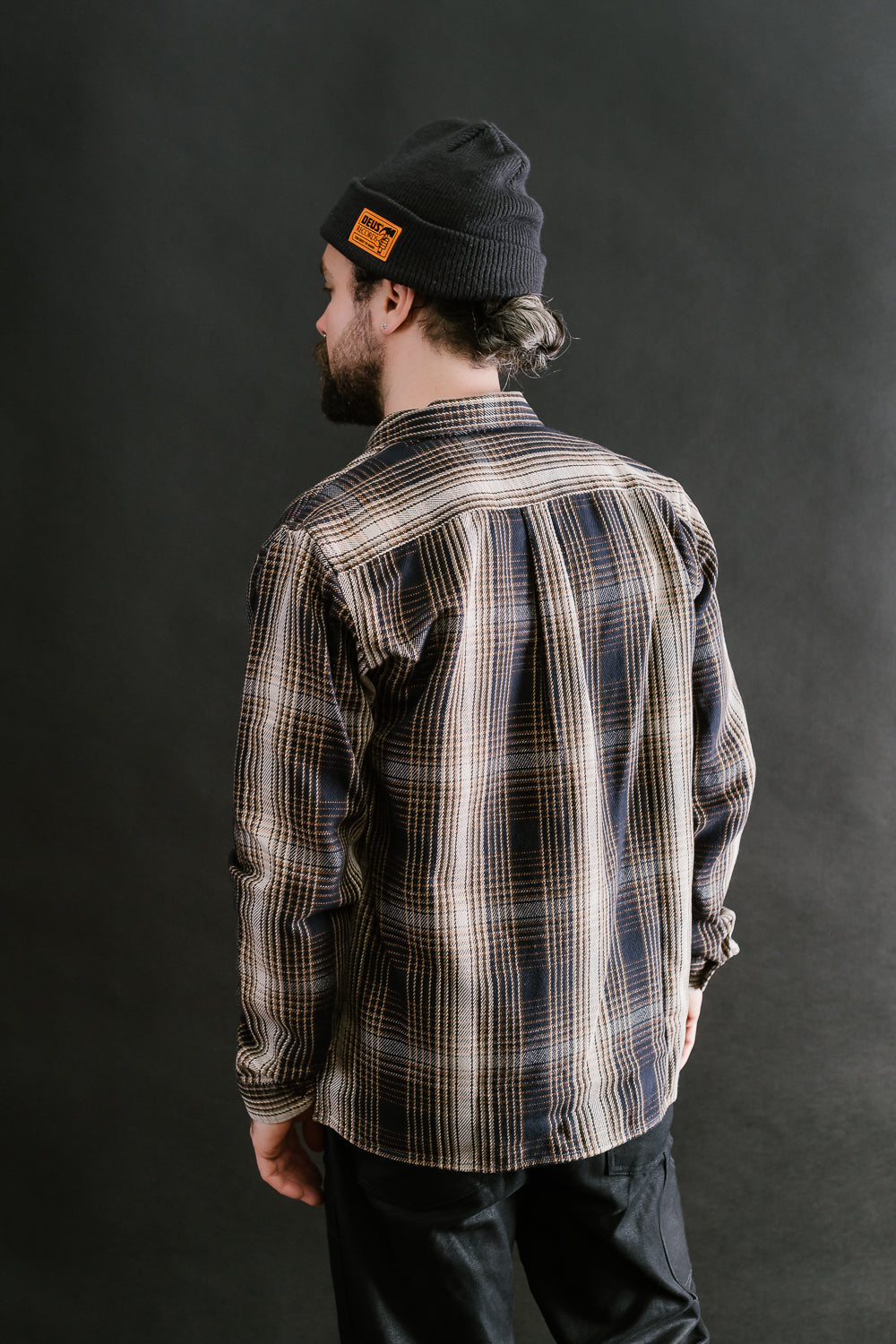 Webster Shirt Twill Check - Navy, White, Yellow, Brown