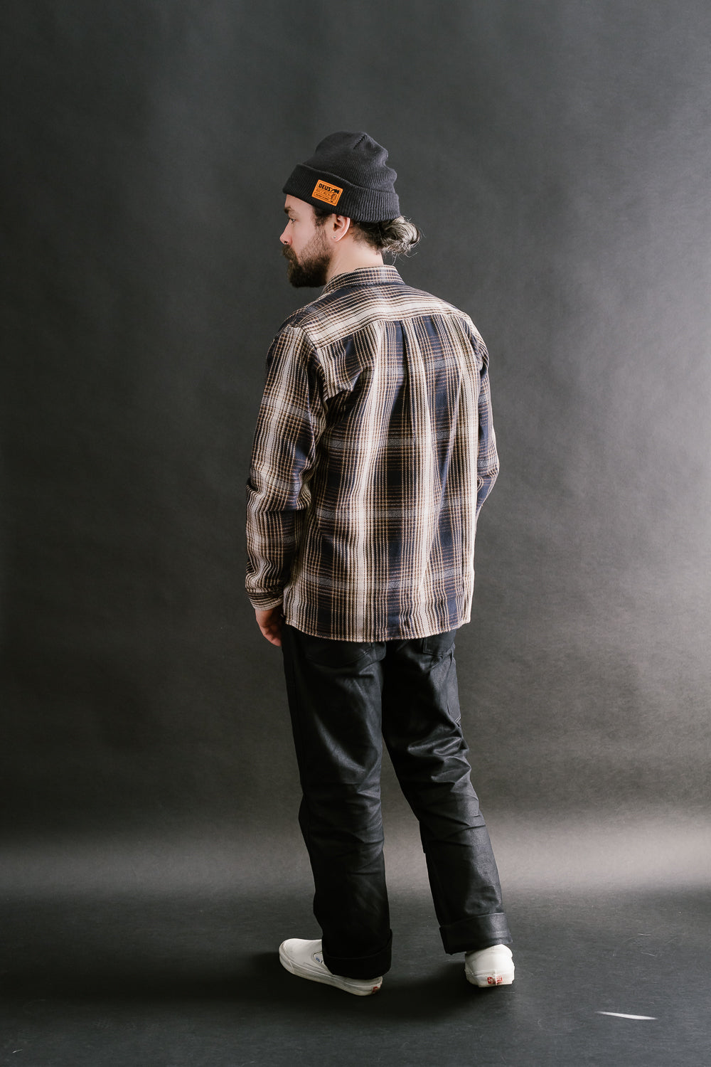 Webster Shirt Twill Check - Navy, White, Yellow, Brown