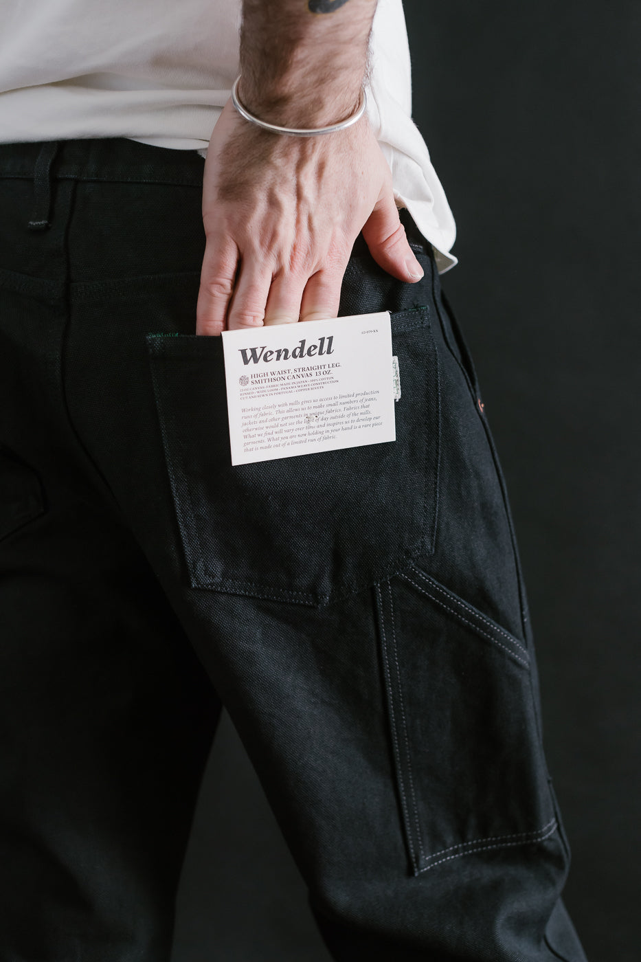 13oz - Wendell Double Knee Pant Smithson Canvas - Rinsed Black