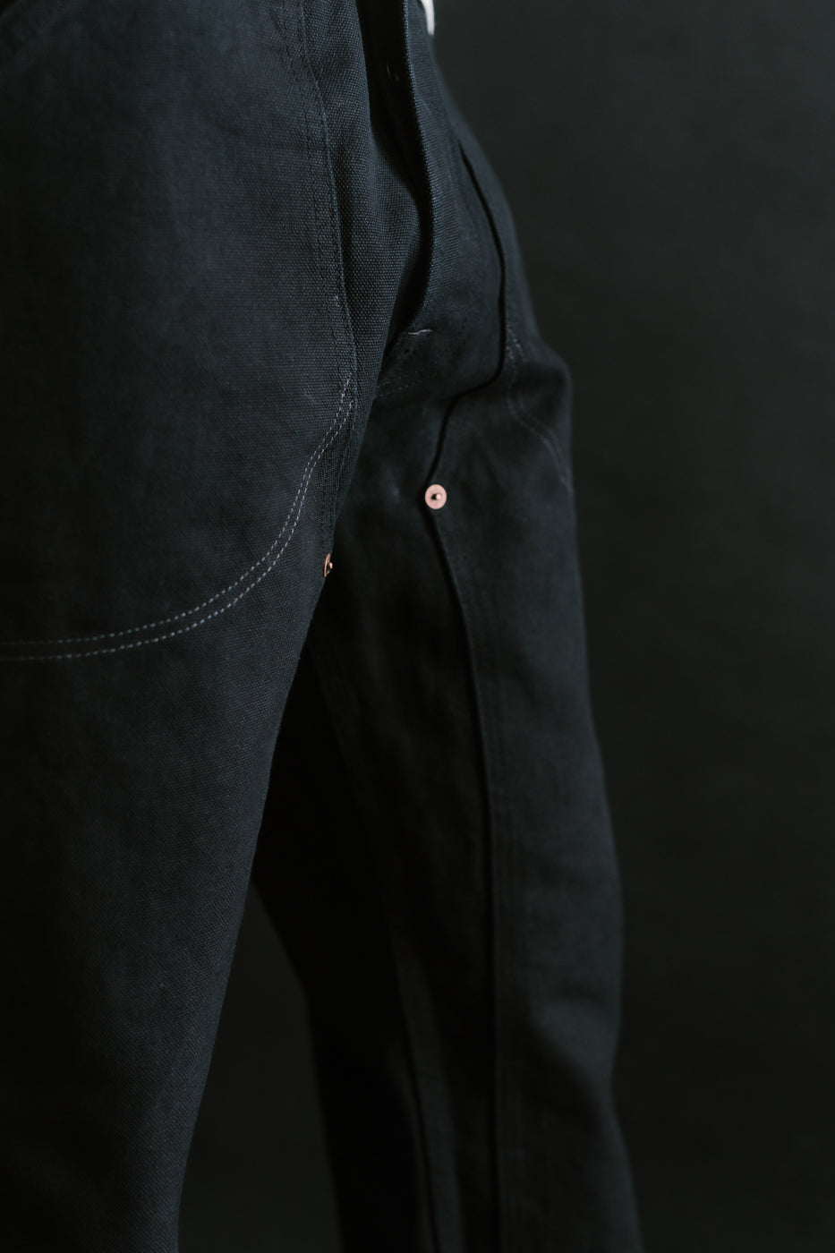 13oz - Wendell Double Knee Pant Smithson Canvas - Rinsed Black