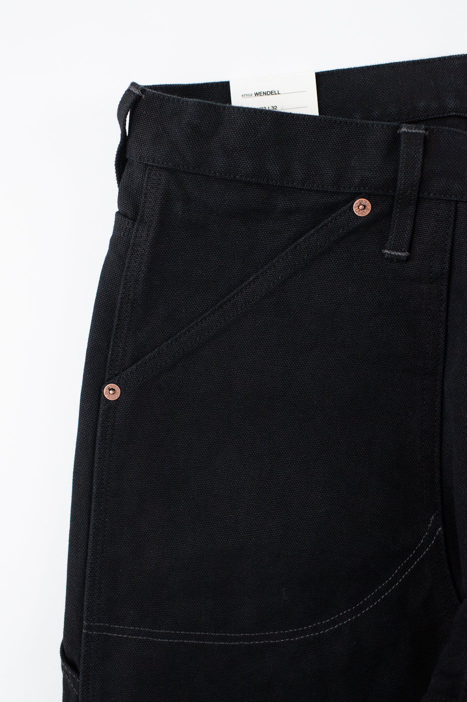 13oz - Wendell Double Knee Pant Smithson Canvas - Rinsed Black