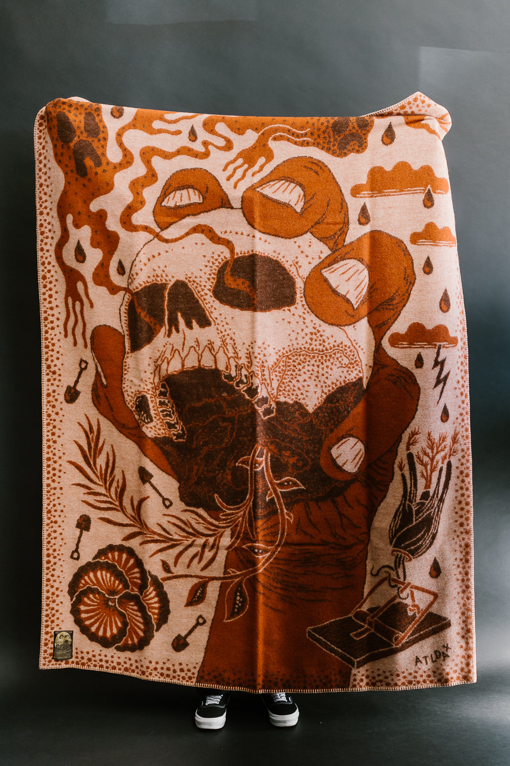 Yorick Blanket - Pink, Rust, Brown