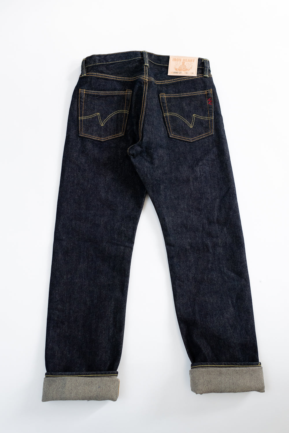 IH-888S-21 - 21oz Selvedge Denim Medium/High Rise Tapered Cut Jeans - Indigo