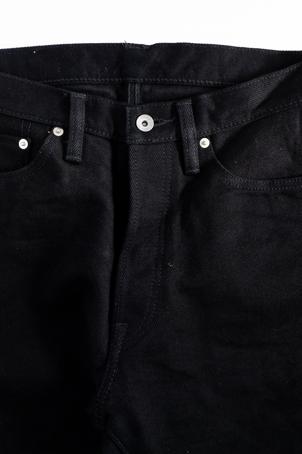 IH-888S-SBG - 21oz Selvedge Denim Medium/High Rise Tapered Cut Jeans - Superblack (Fades to Grey)