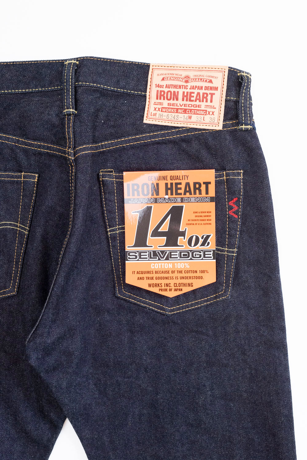 IH-634S-142 - 14oz Selvedge Denim Straight Cut Jeans - Indigo