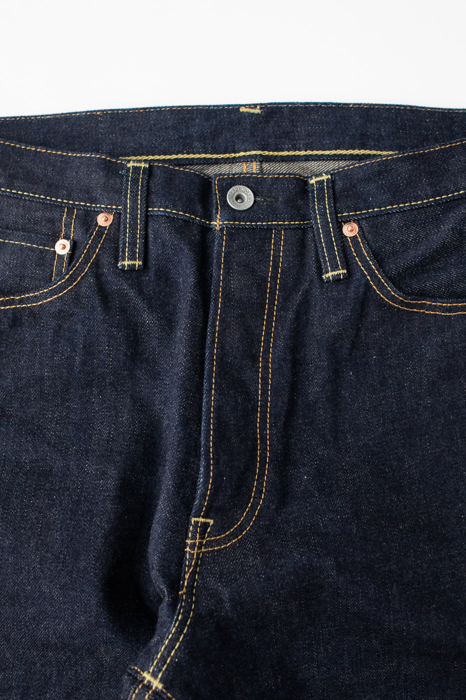 IH-888S-18 - 18oz Vintage Selvedge Denim Medium/High Rise Tapered Cut Jeans - Indigo