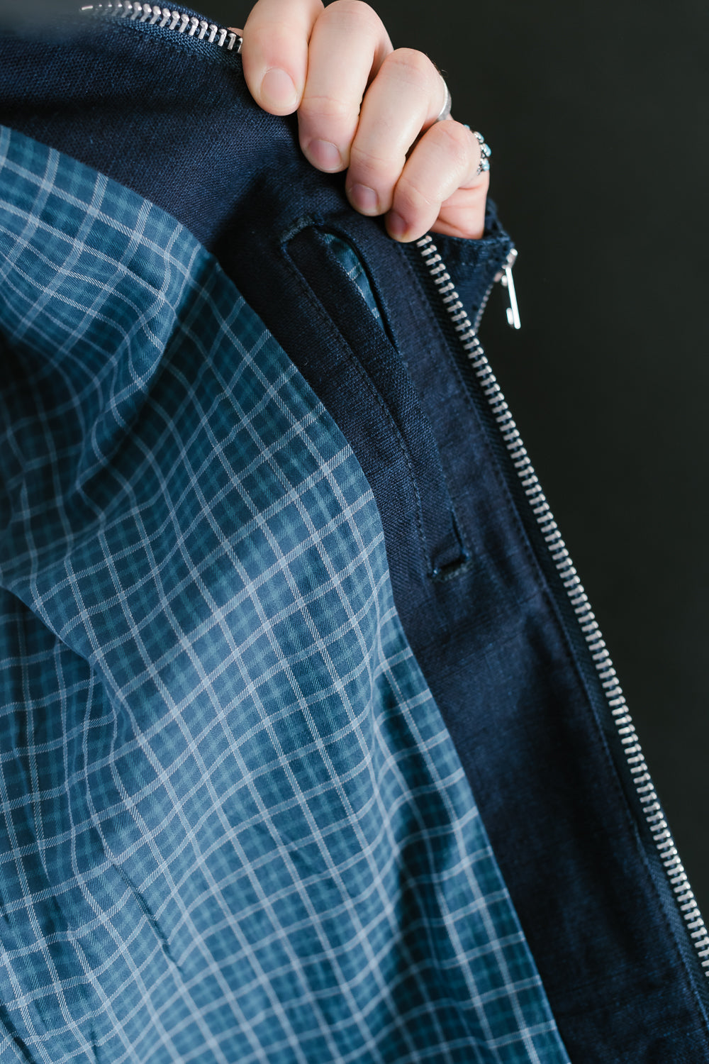 IHJ-135-IND - 13oz Oxford Cloth Riders Jacket - Indigo