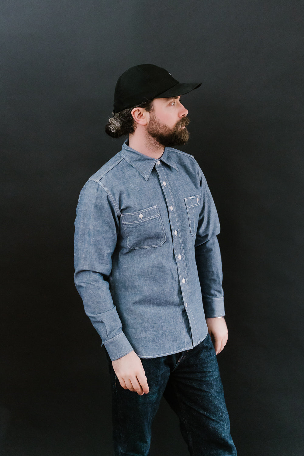 IHSH-21-BLU - 10oz Selvedge Chambray Work Shirt - Blue