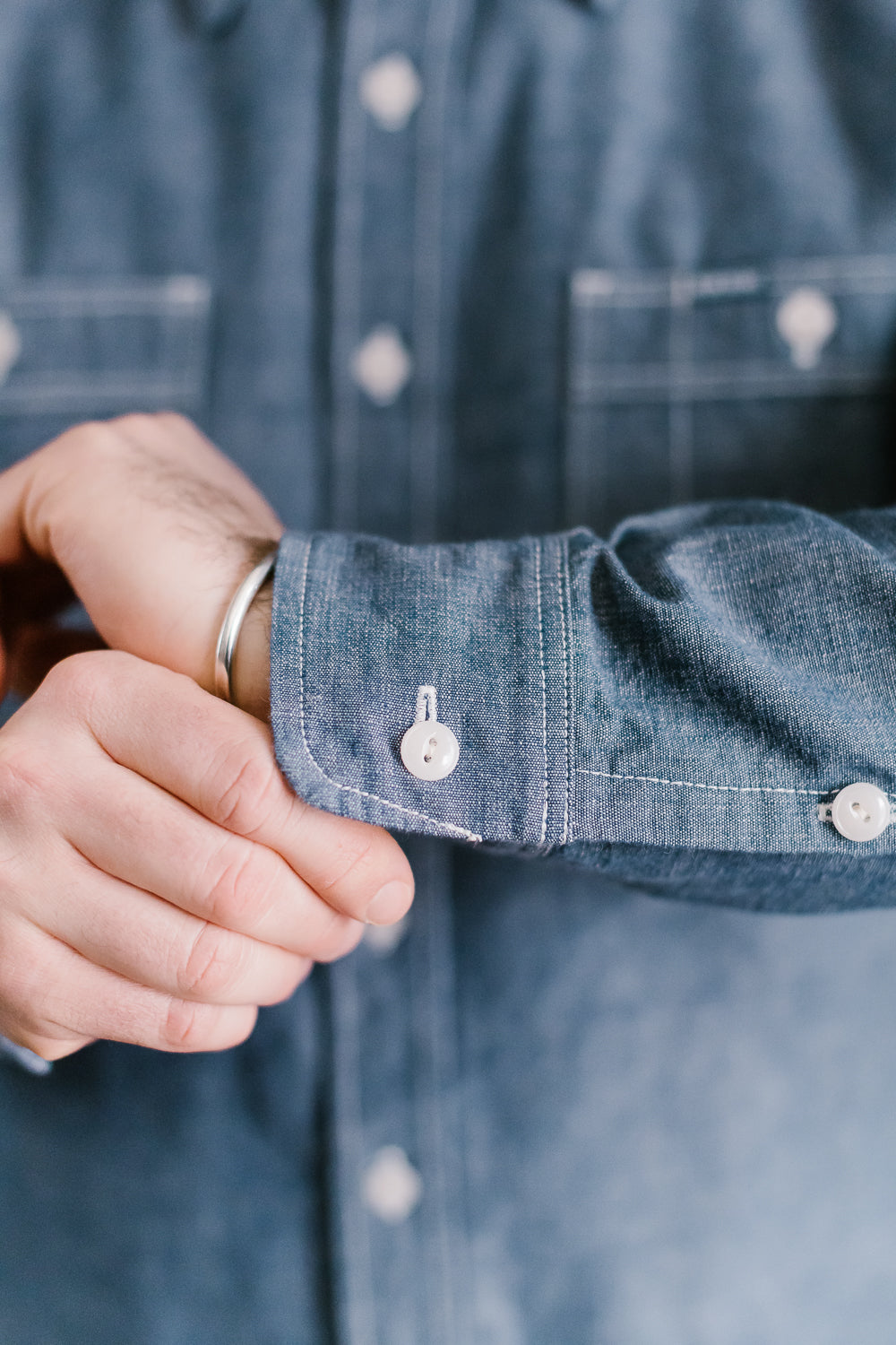 IHSH-21-BLU - 10oz Selvedge Chambray Work Shirt - Blue