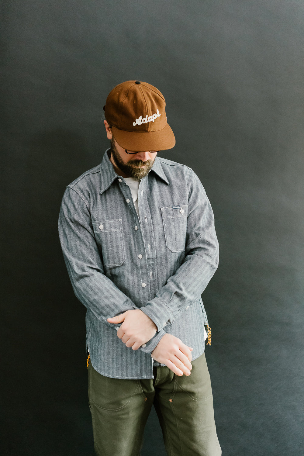 IHSH-308-IND - 12oz Herringbone Work Shirt - Indigo