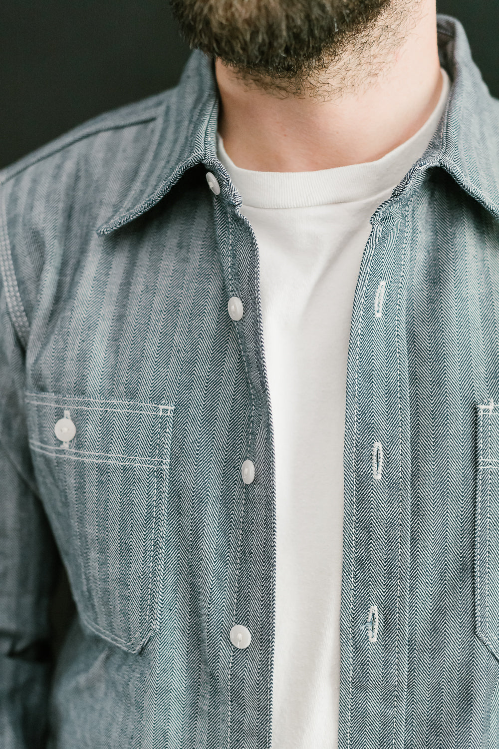 IHSH-308-IND - 12oz Herringbone Work Shirt - Indigo