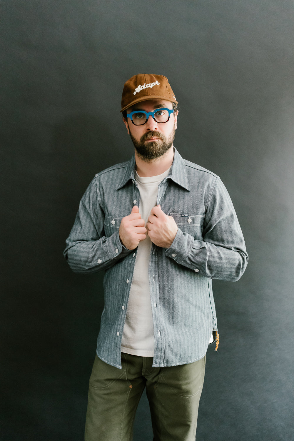 IHSH-308-IND - 12oz Herringbone Work Shirt - Indigo