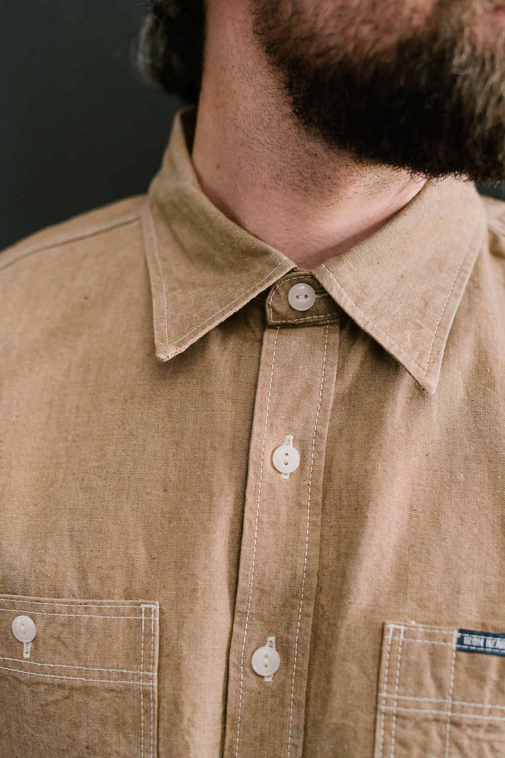 IHSH-363-MOC - 10oz Organic Chambray Work Shirt - Mocha