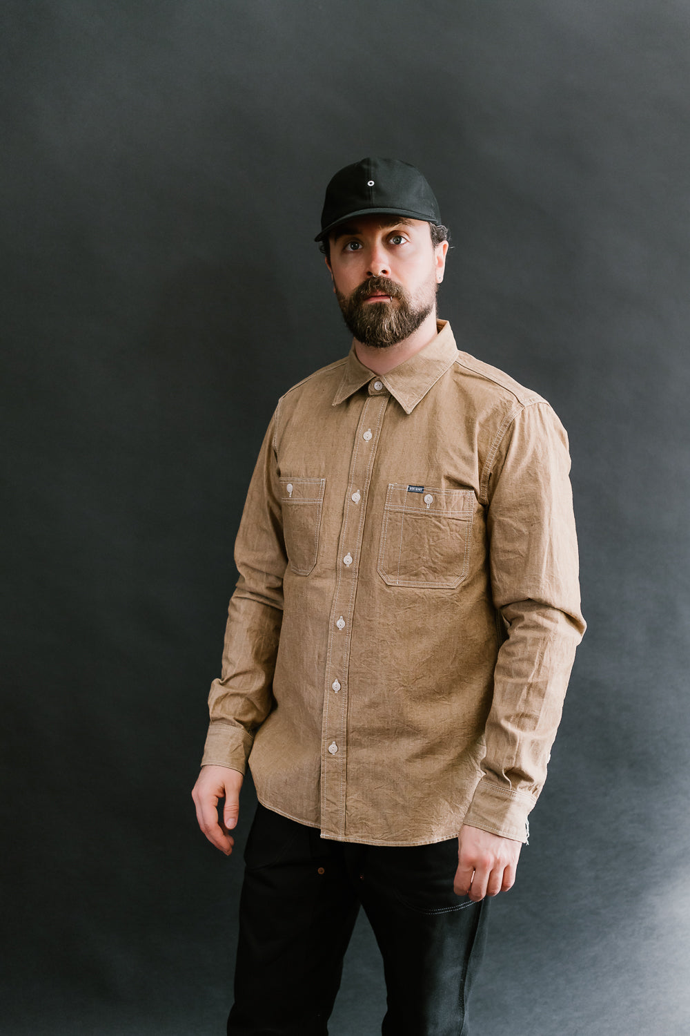 IHSH-363-MOC - 10oz Organic Chambray Work Shirt - Mocha