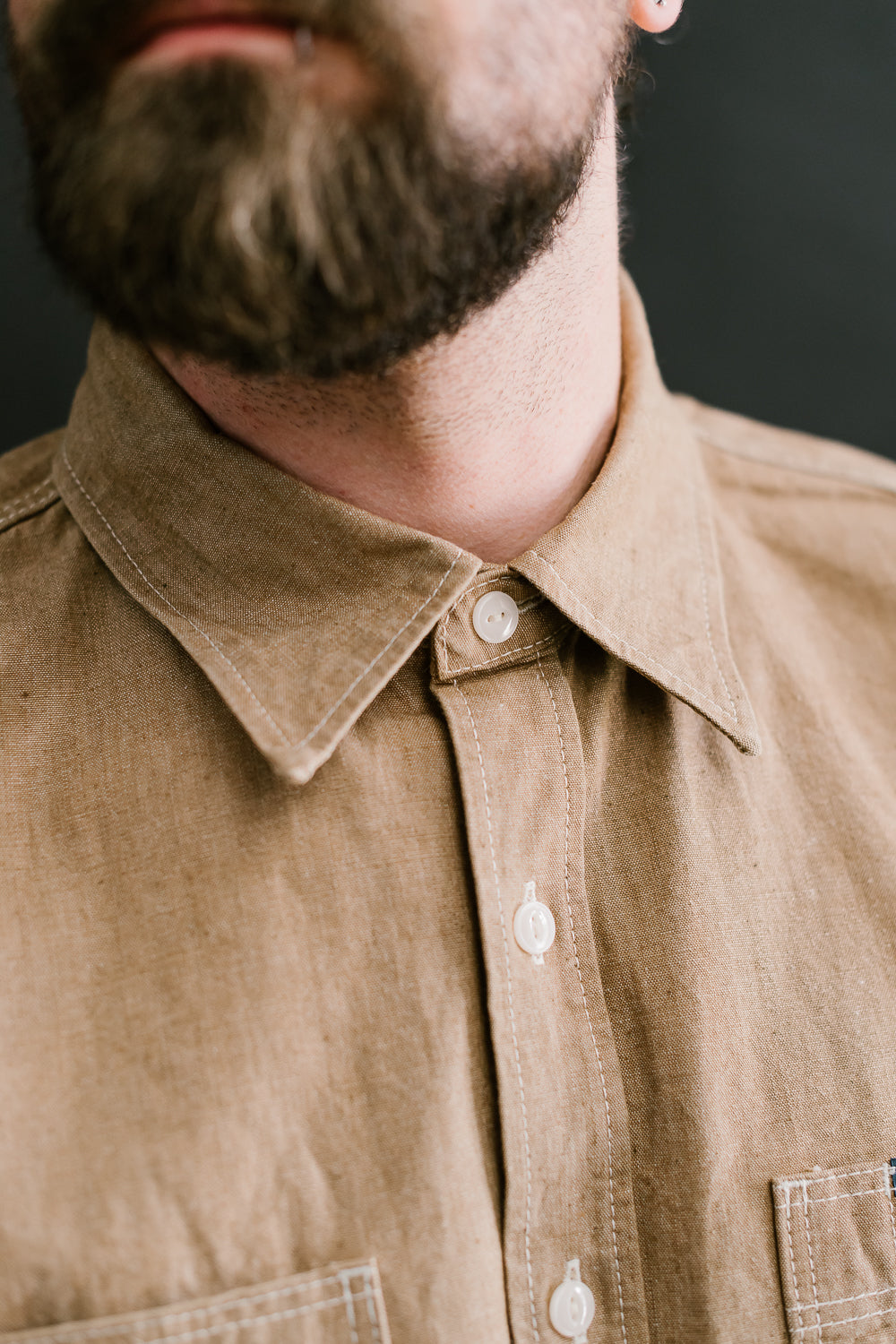 IHSH-363-MOC - 10oz Organic Chambray Work Shirt - Mocha