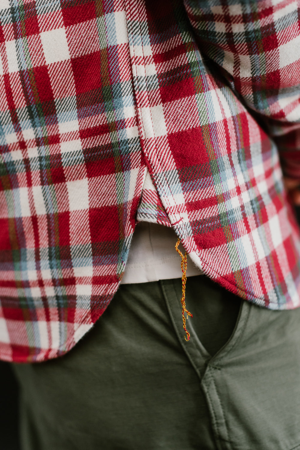 IHSH-371-RED - Ultra Heavy Flannel Crazy Check Work Shirt - Red