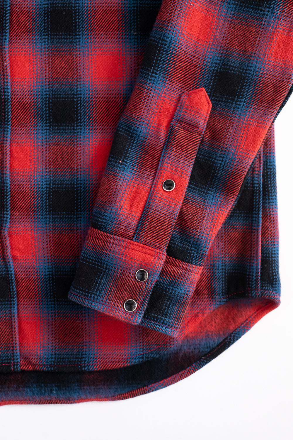 IHSH-373-RED - Ultra Heavy Flannel Ombré Check Western Shirt - Red