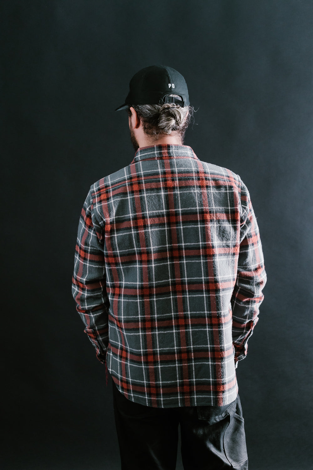 IHSH-375-GRY - 12oz Slubby Heavy Flannel Herringbone Check Work Shirt - Grey