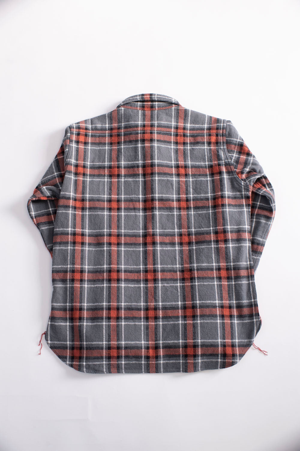 IHSH-375-GRY - 12oz Slubby Heavy Flannel Herringbone Check Work Shirt - Grey