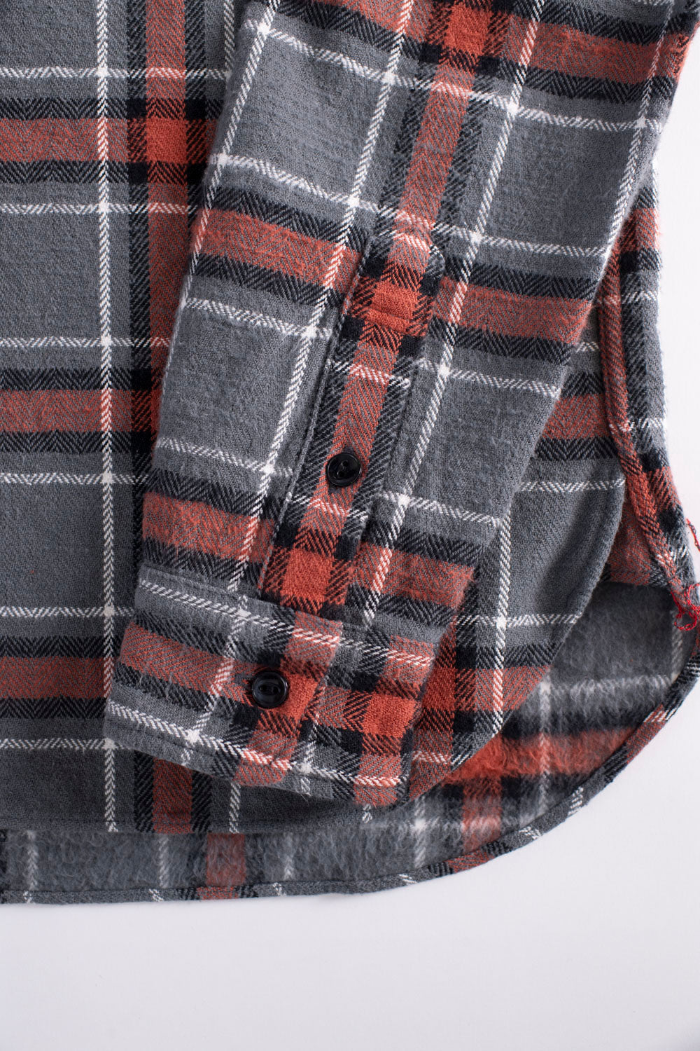 IHSH-375-GRY - 12oz Slubby Heavy Flannel Herringbone Check Work Shirt - Grey