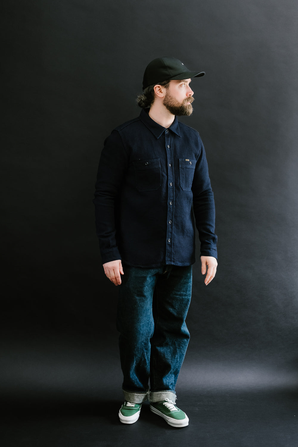 IHSH-380-IND - 12oz Dobby Cloth Work Shirt - Indigo