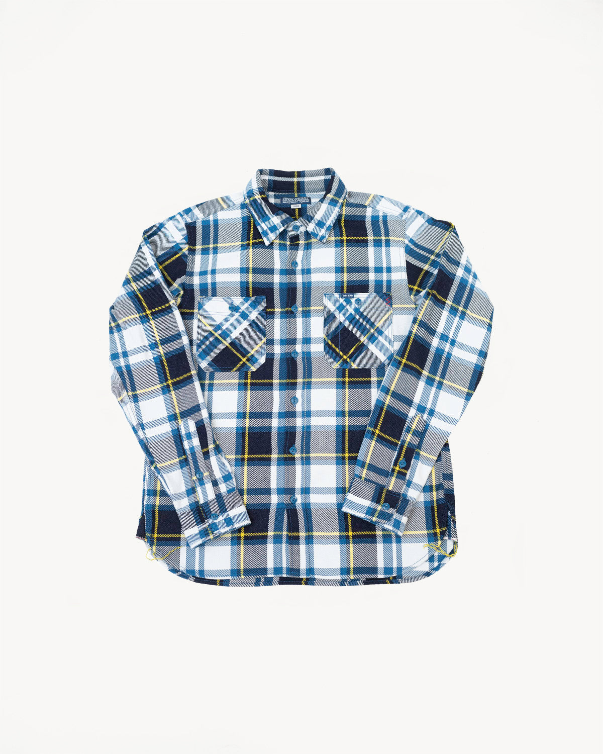 IHSH-382-BLU - 9oz Selvedge American Check Work Shirt - Blue