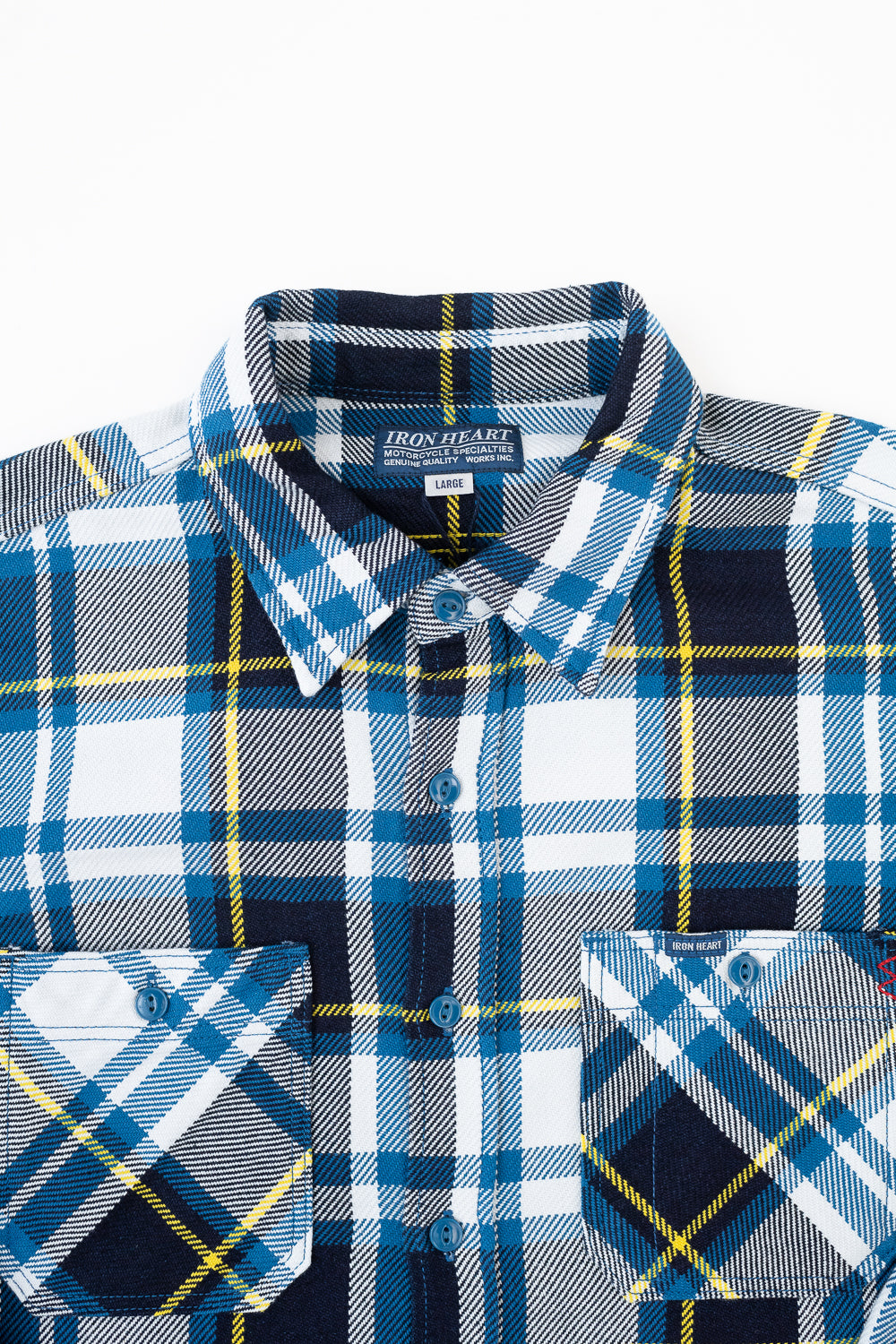 IHSH-382-BLU - 9oz Selvedge American Check Work Shirt - Blue