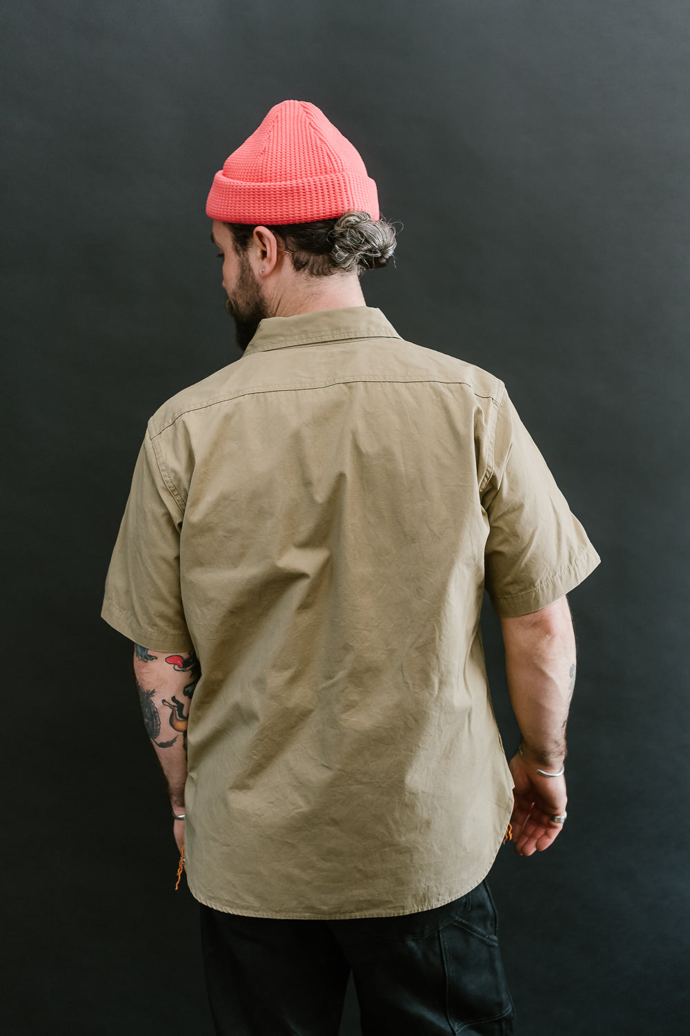 IHSH-393-KHA - 7oz Fatigue Short Sleeve Work Shirt - Khaki