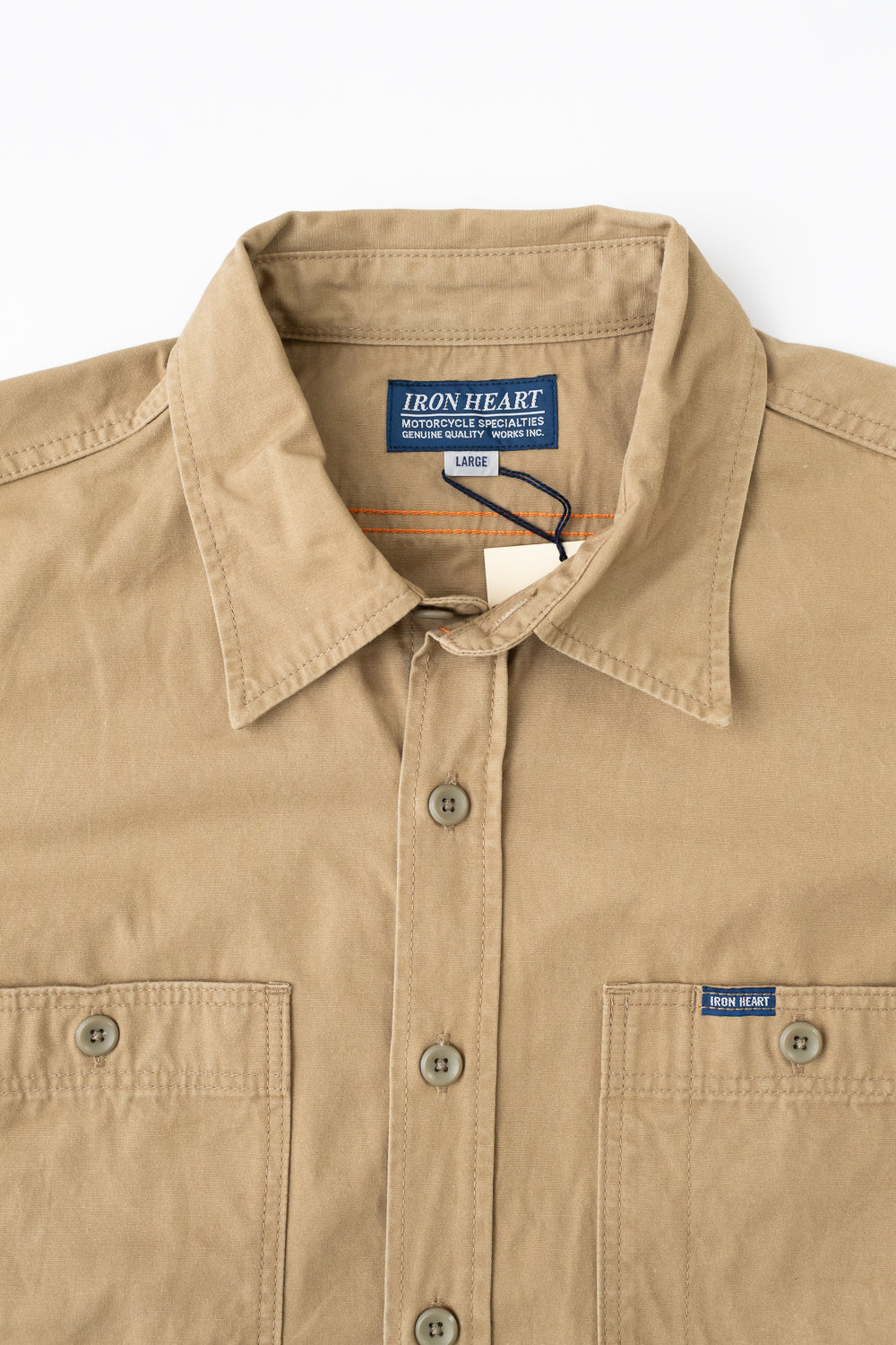 IHSH-393-KHA - 7oz Fatigue Short Sleeve Work Shirt - Khaki