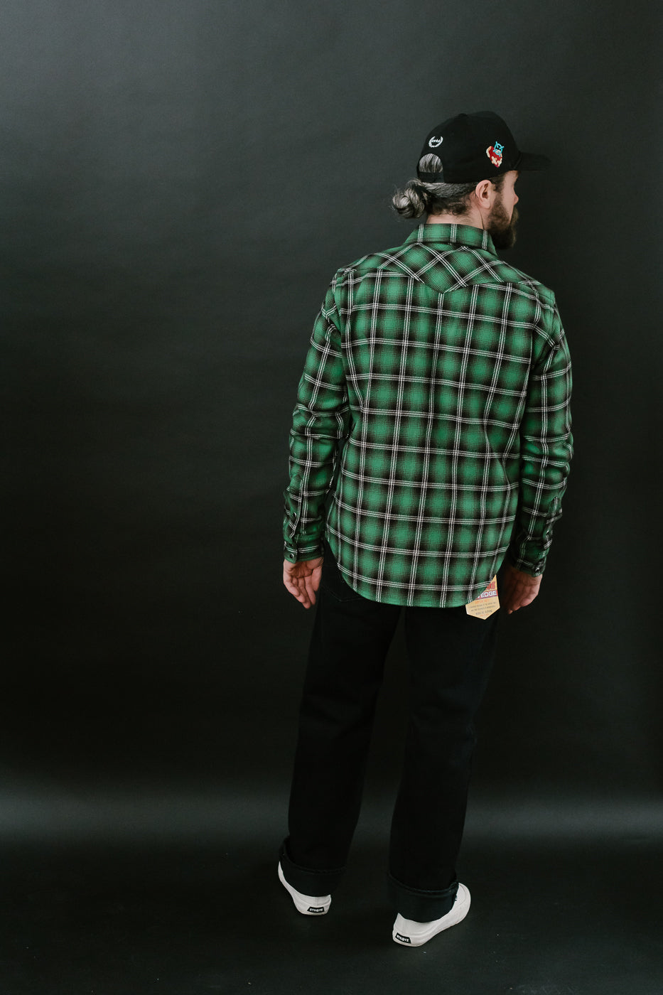 IHSH-405-GRN - 12oz Ultra Heavy Flannel Check Western Shirt - Green