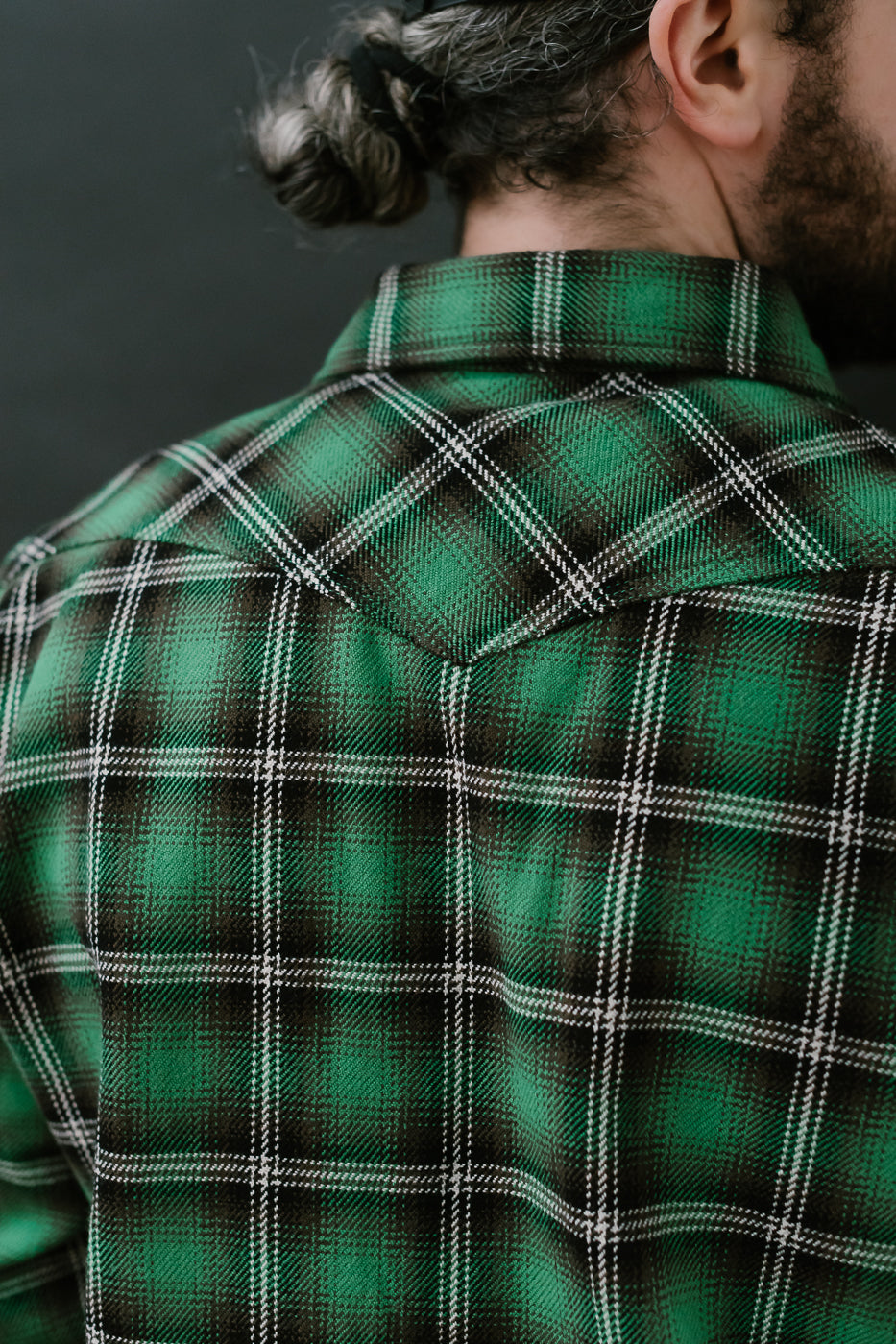 IHSH-405-GRN - 12oz Ultra Heavy Flannel Check Western Shirt - Green