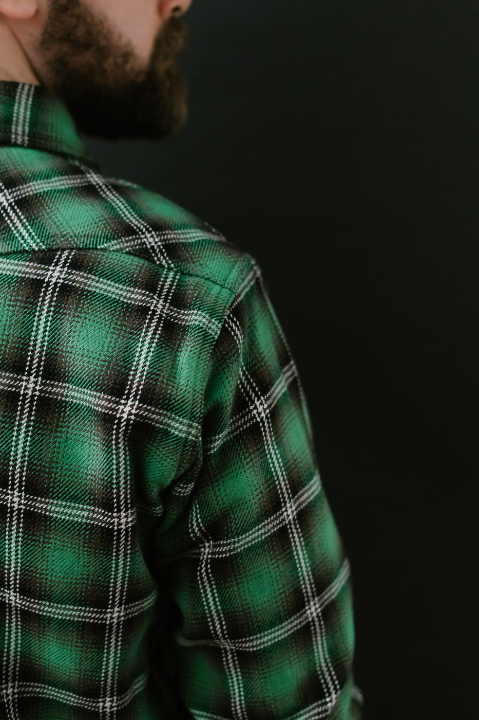 IHSH-405-GRN - 12oz Ultra Heavy Flannel Check Western Shirt - Green