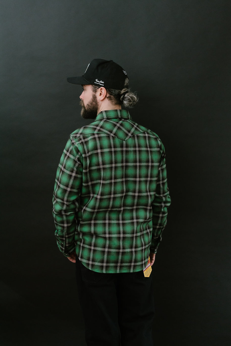 IHSH-405-GRN - 12oz Ultra Heavy Flannel Check Western Shirt - Green