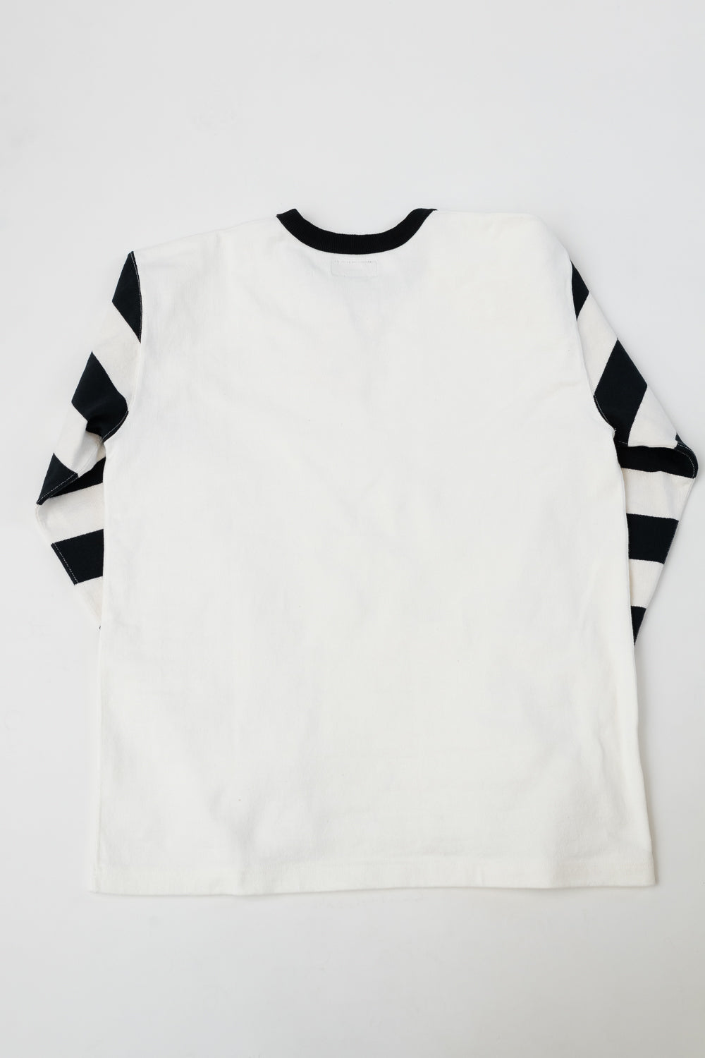 IHTB-12-WHT -  11oz Cotton Knit Long-Sleeved Sweater - White Body, Black Stripes