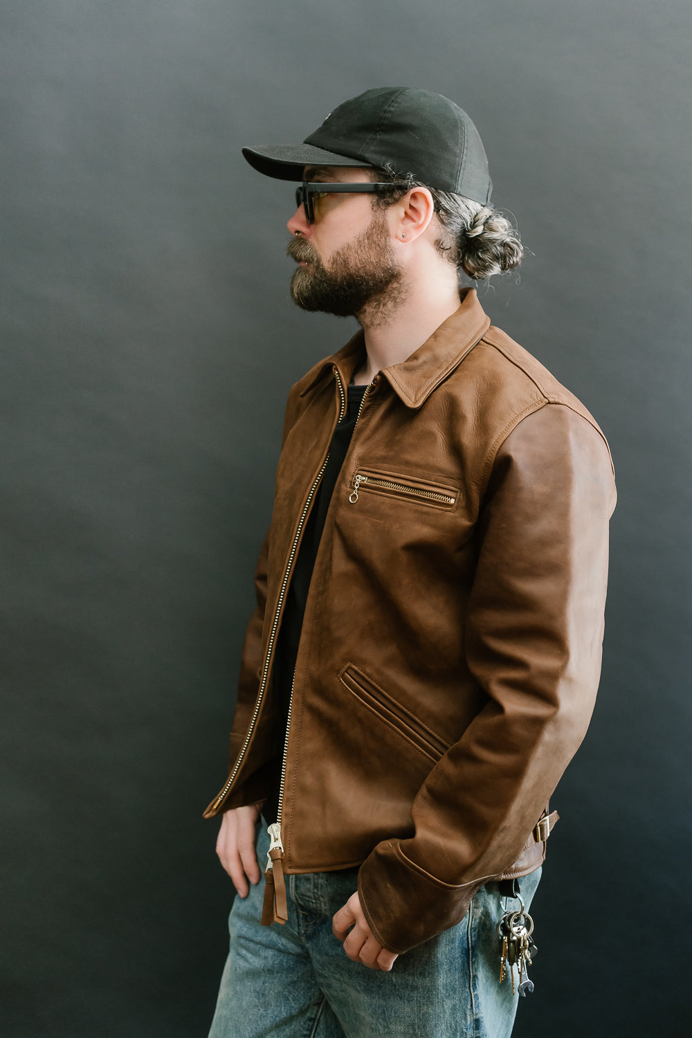 IHSB-SAV-BRN - Iron Heart X Simmons Bilt Horsehide Savannah Jacket - Brown