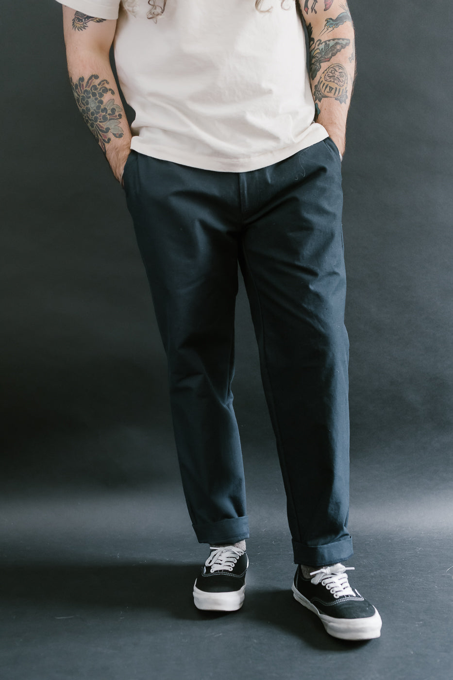 Back Nep Trousers - 171 Dark Navy