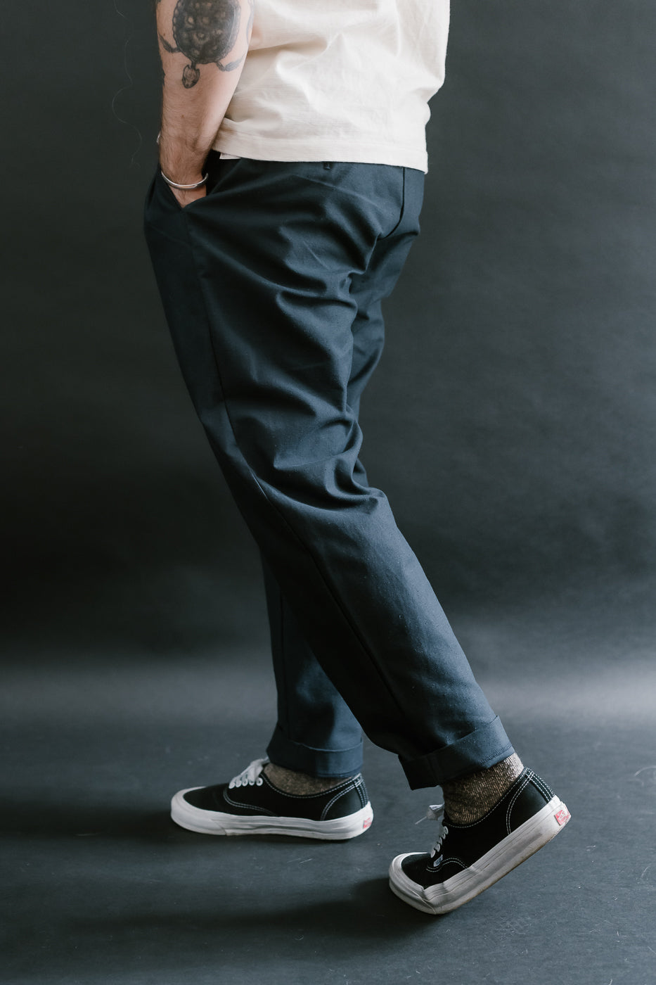 Back Nep Trousers - 171 Dark Navy