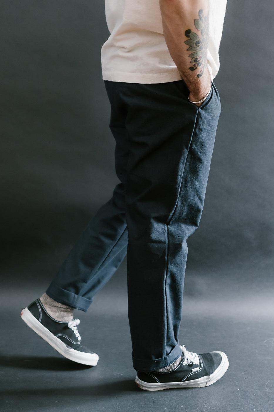 Back Nep Trousers - 171 Dark Navy