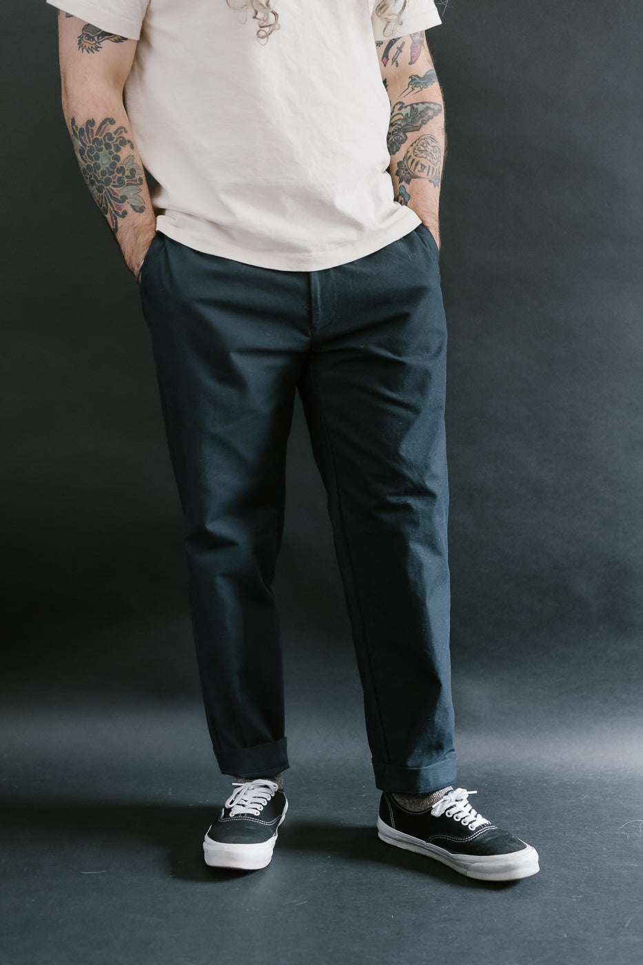 Back Nep Trousers - 171 Dark Navy