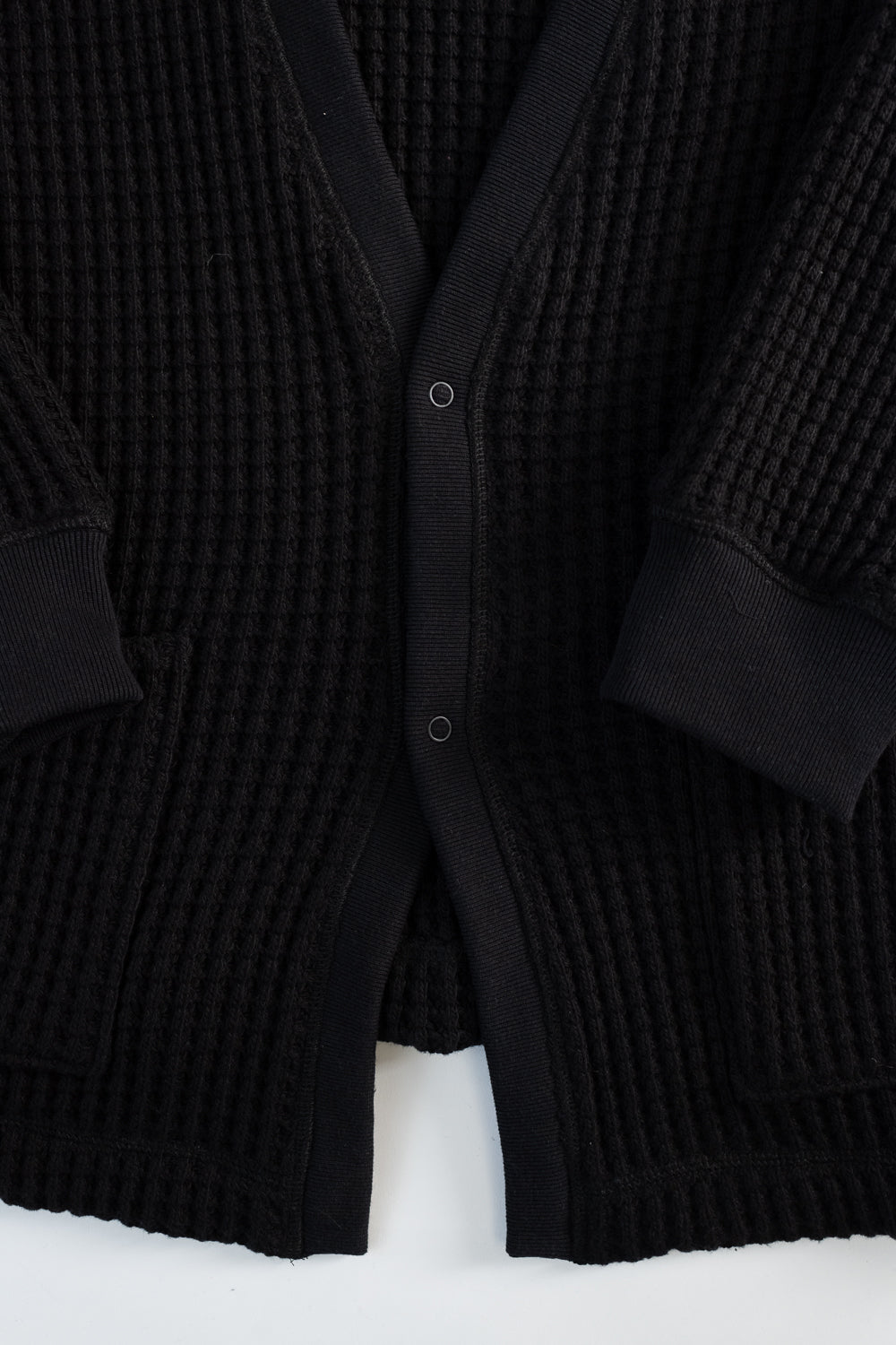 Big Waffle Cardigan - 07 Black