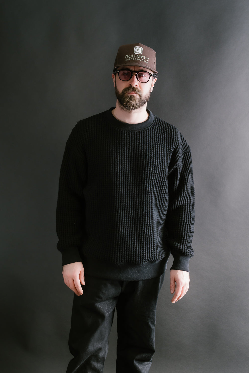 Big Waffle Crew Neck - 07 Black