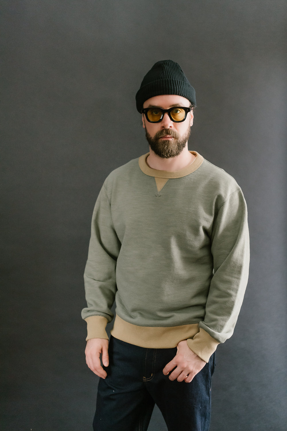 GG Sweat Crewneck - 356 Olive x Ocher