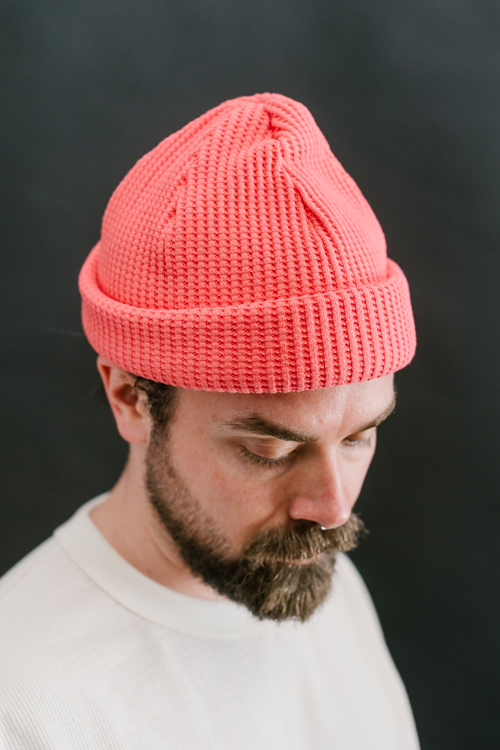 Waffle Knit Cap - 108 Classic Red