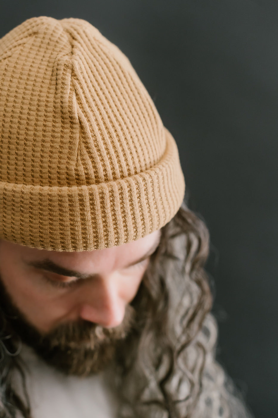 Waffle Knit Cap - 216 Yellow Ocher